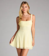 Ailani Lace-Up Beaded Skater Dress